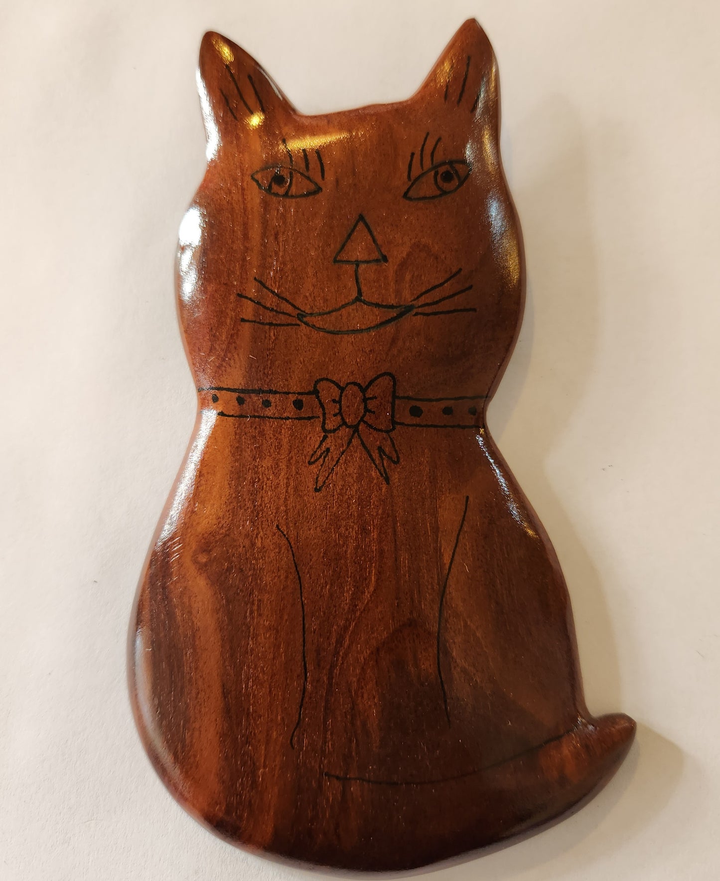 Hand Carved Kitty Cat Wall Hanging from local Miro Wood