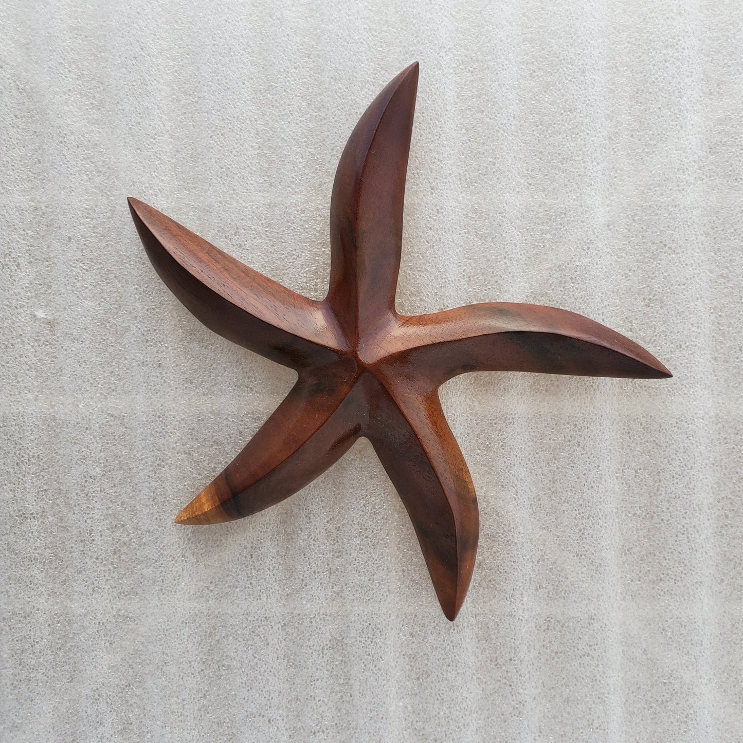 Hand Carved Star Fish Wall Hanging from local Miro wood - Small