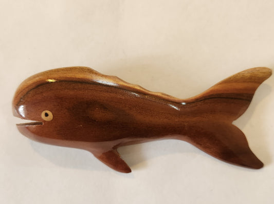 Hand Carved Sperm Whale Wall Hanging from Local Miro - Small