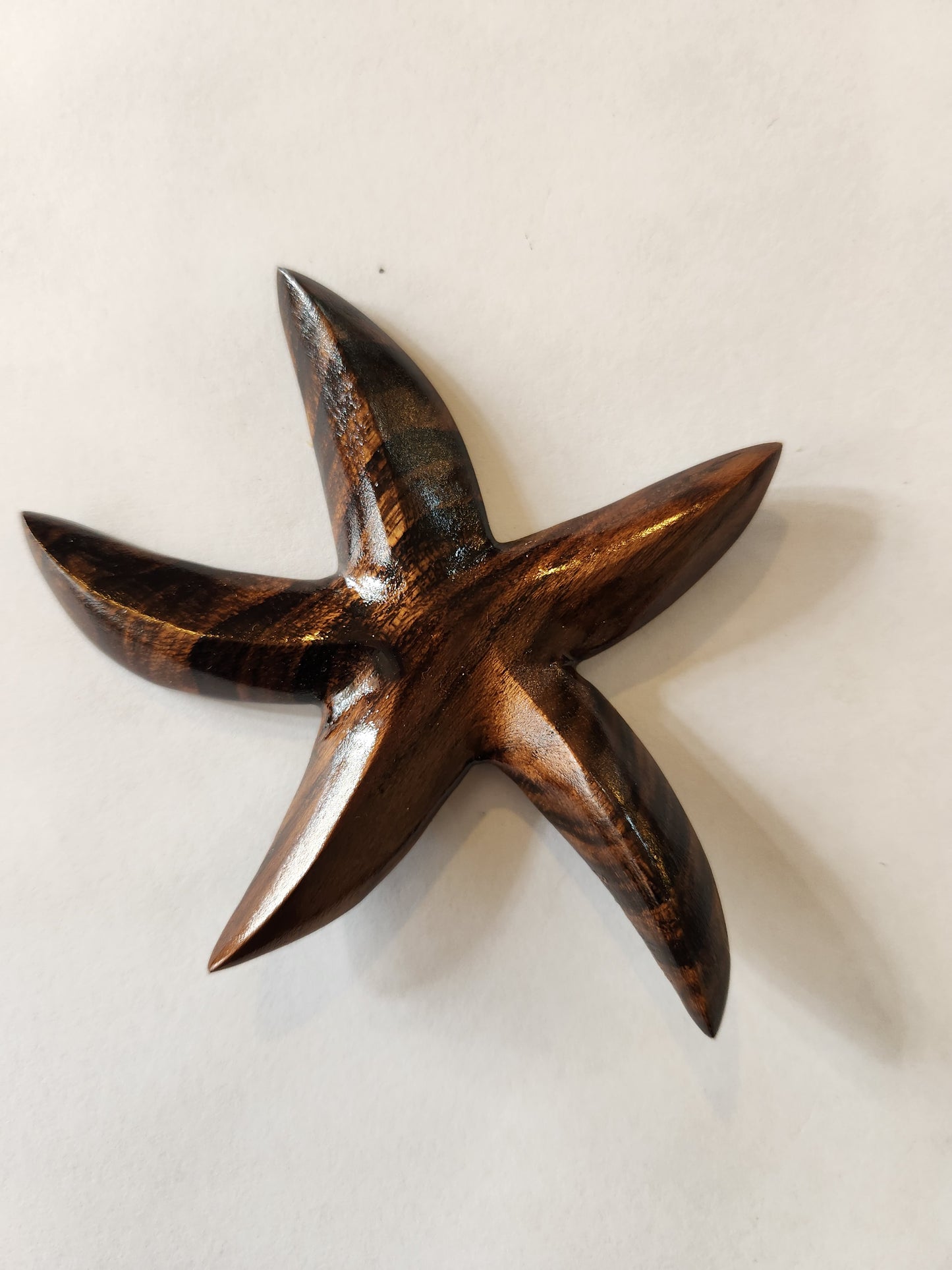 Hand Carved Star Fish Wall Hanging from Local Miro Wood - Small