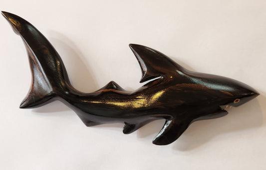 Hand carved Shark Wall Hanging from Local Tau - Medium