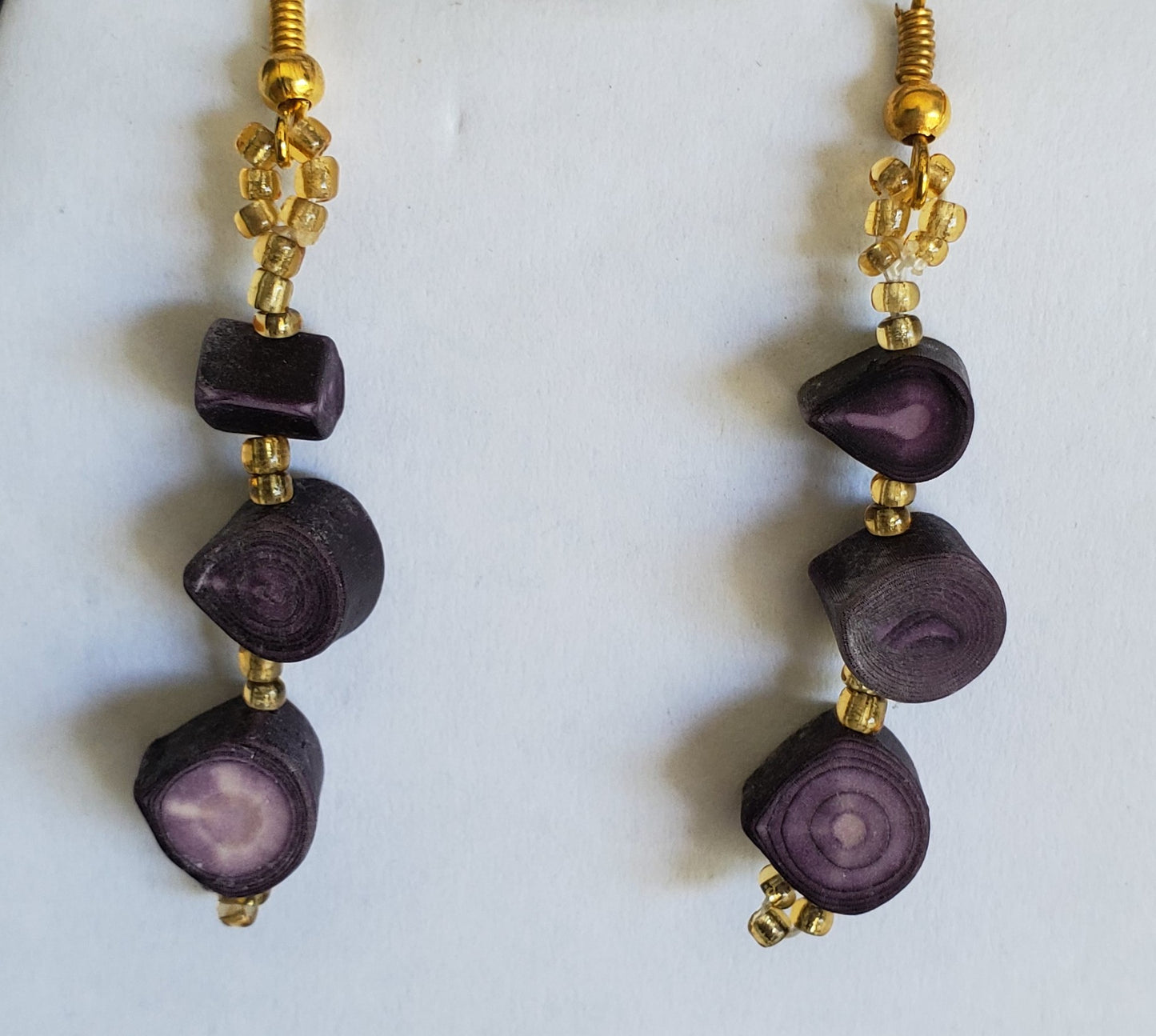 Handmade Purple Sea Urchin Earrings