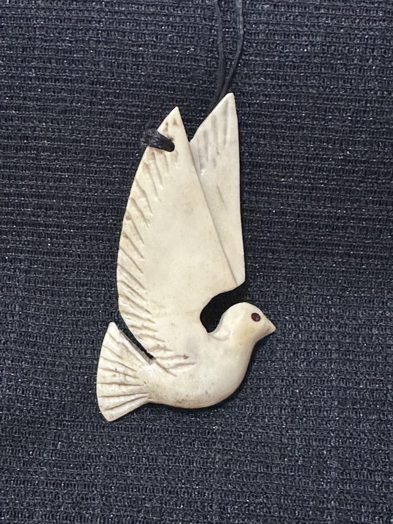 Hand carved Fairy Tern necklace - Cattle bone