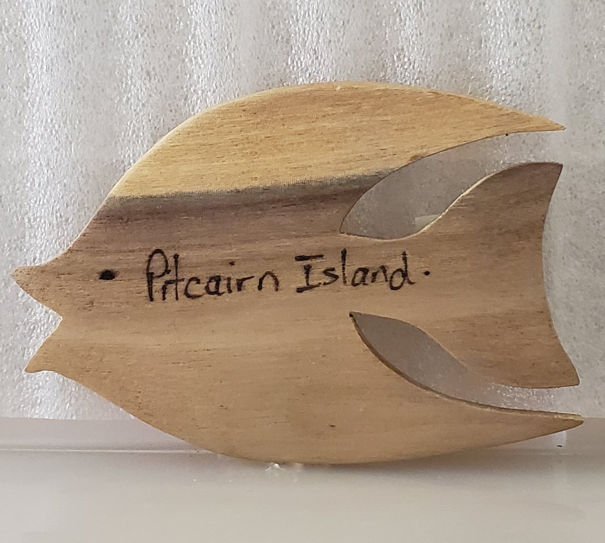 Hand carved Angel Fish Fridge Magnet from local Burau Or Miro Wood