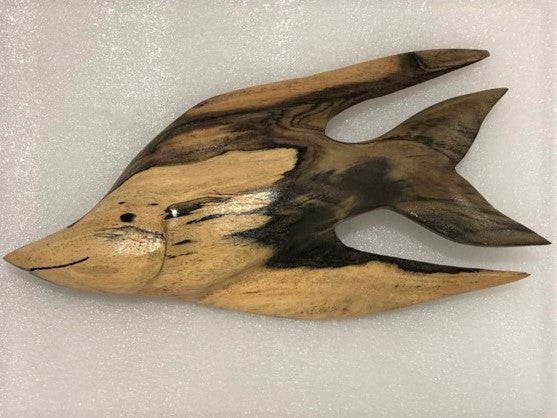 Hand Carved Fish Wall hangings from Local Burau Wood - 2 Options