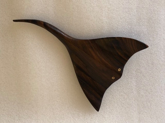 Handmade Stingray Wall Hanging from local Tau wood - Medium
