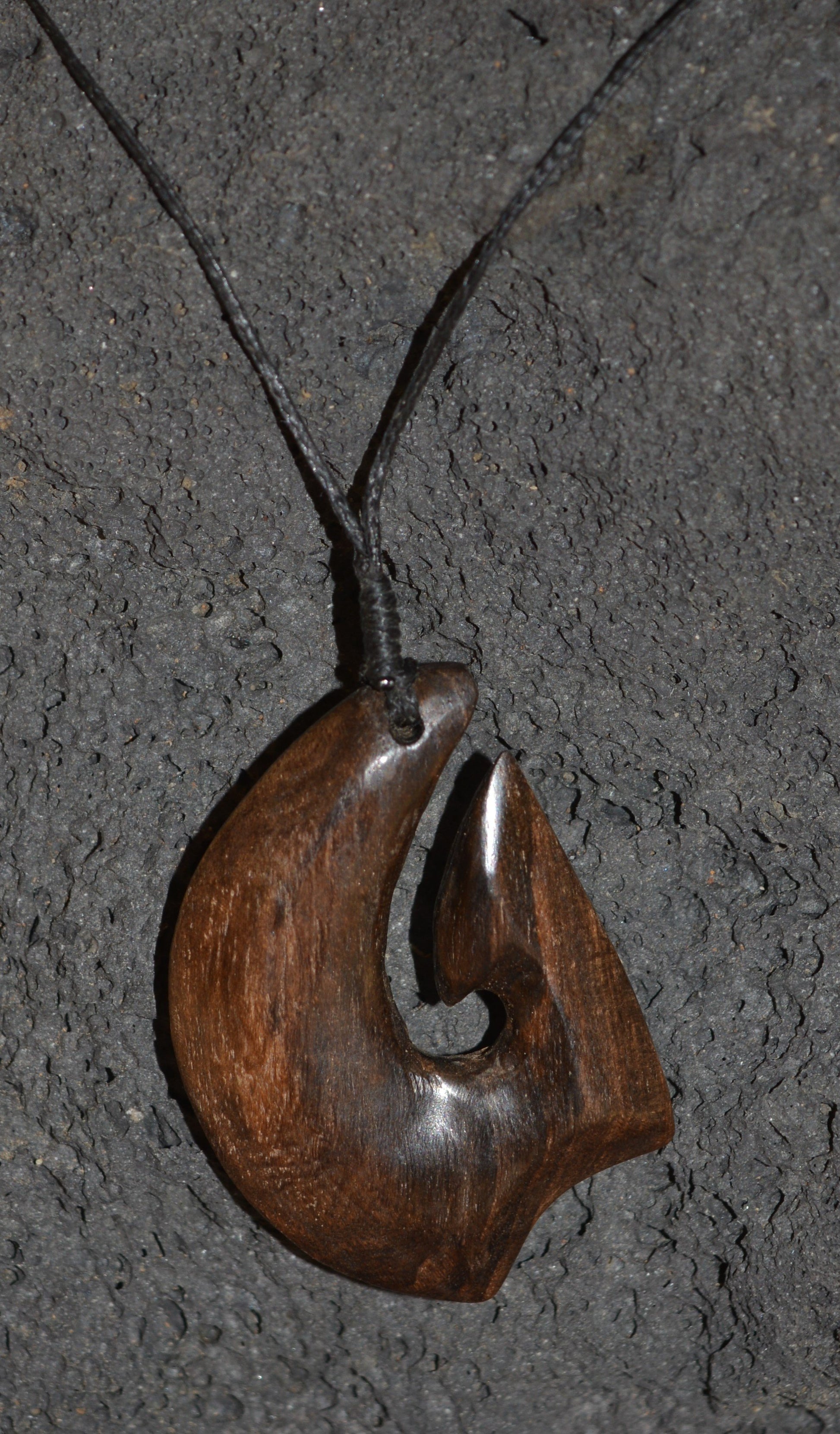 Hand carved wood necklace