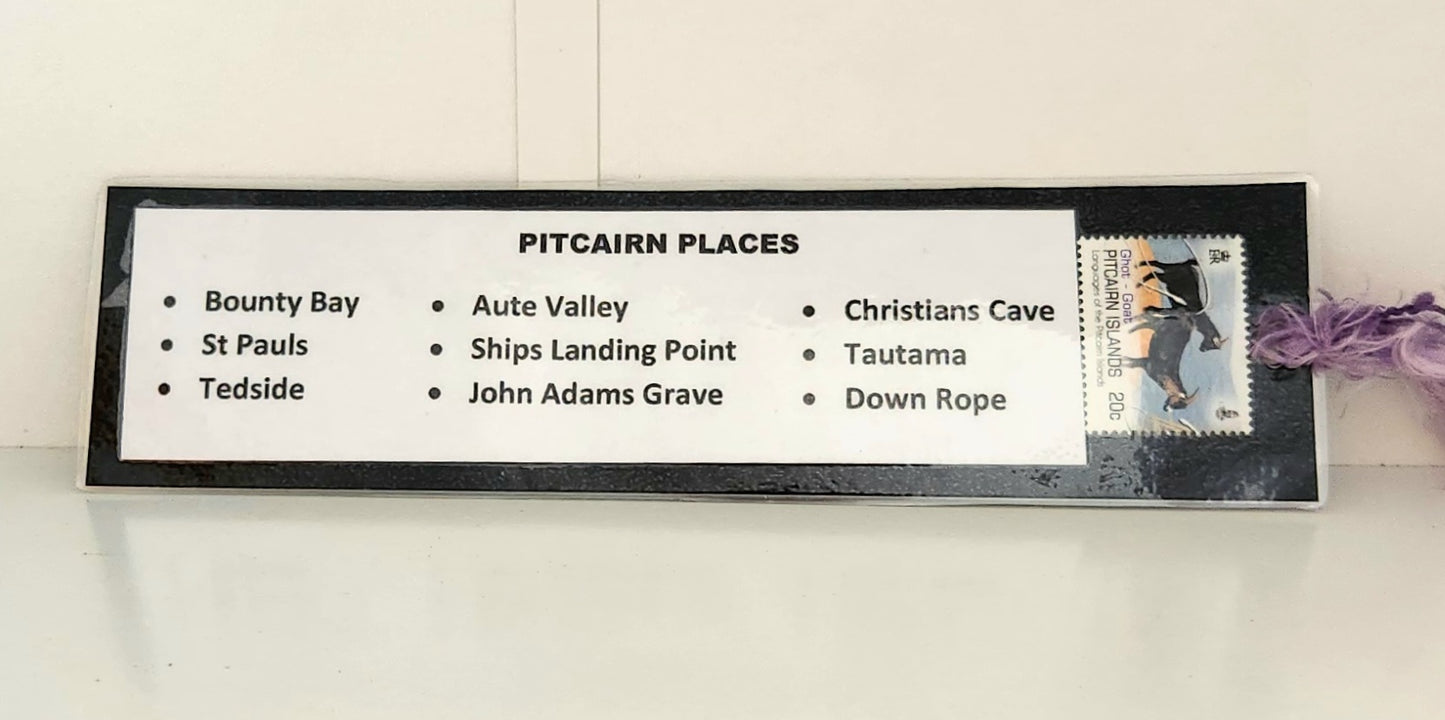 Bookmark - Pitcairn Place Names - with Pitcairn Stamp