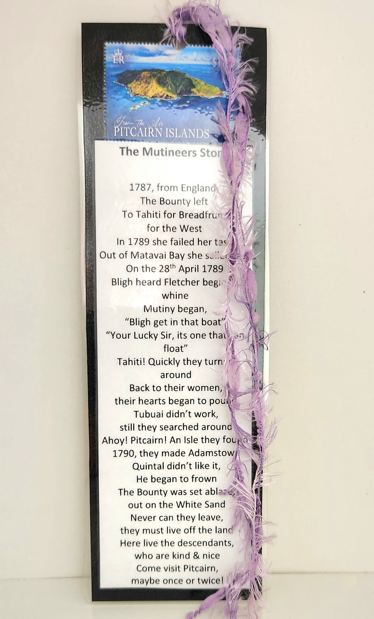 Bookmark - The Mutineers Story - with Pitcairn Stamp