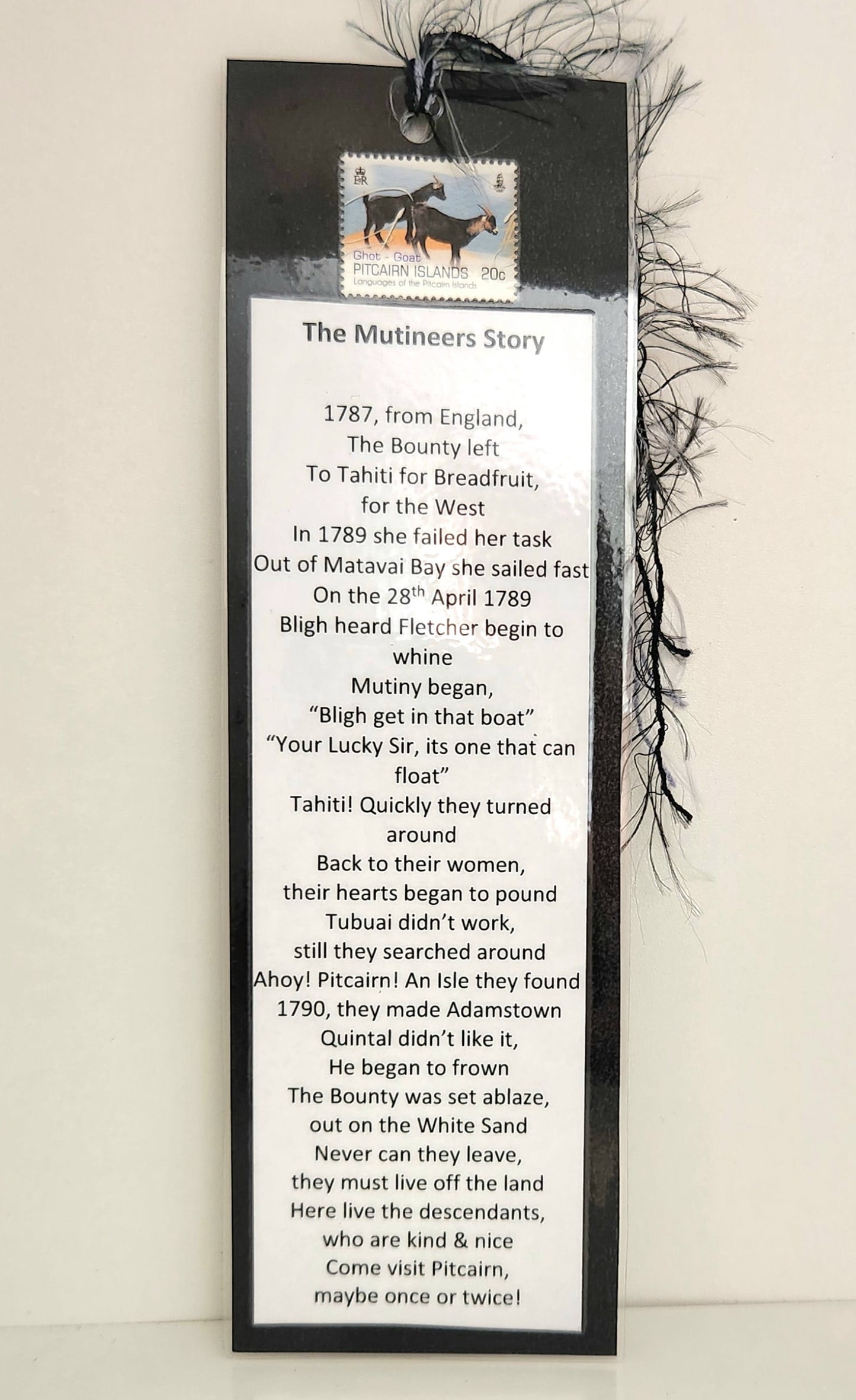Bookmark - The Mutineers Story - with Pitcairn Stamp