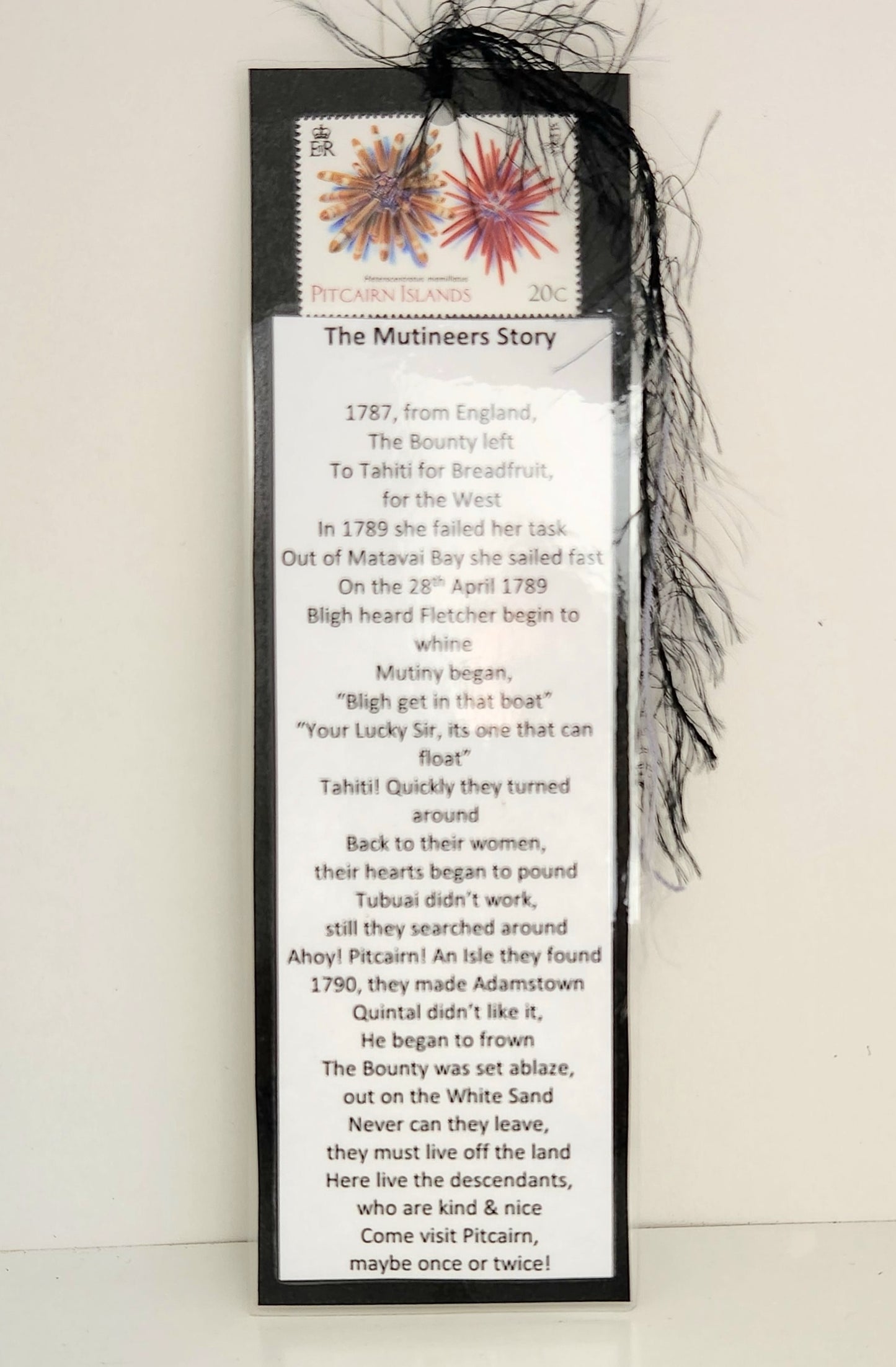 Bookmark - The Mutineers Story - with Pitcairn Stamp