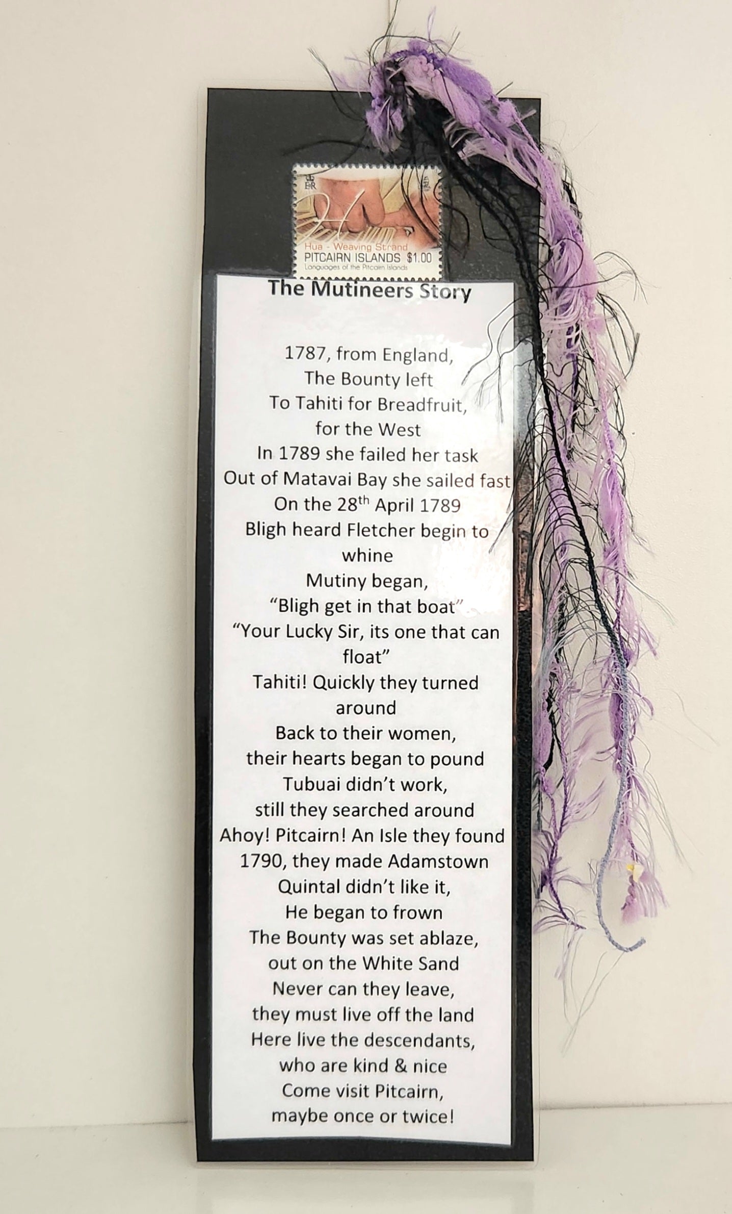 Bookmark - The Mutineers Story - with Pitcairn Stamp