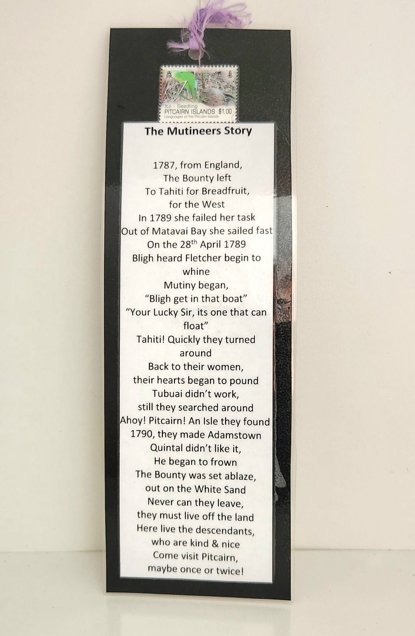 Bookmark - The Mutineers Story - with Pitcairn Stamp
