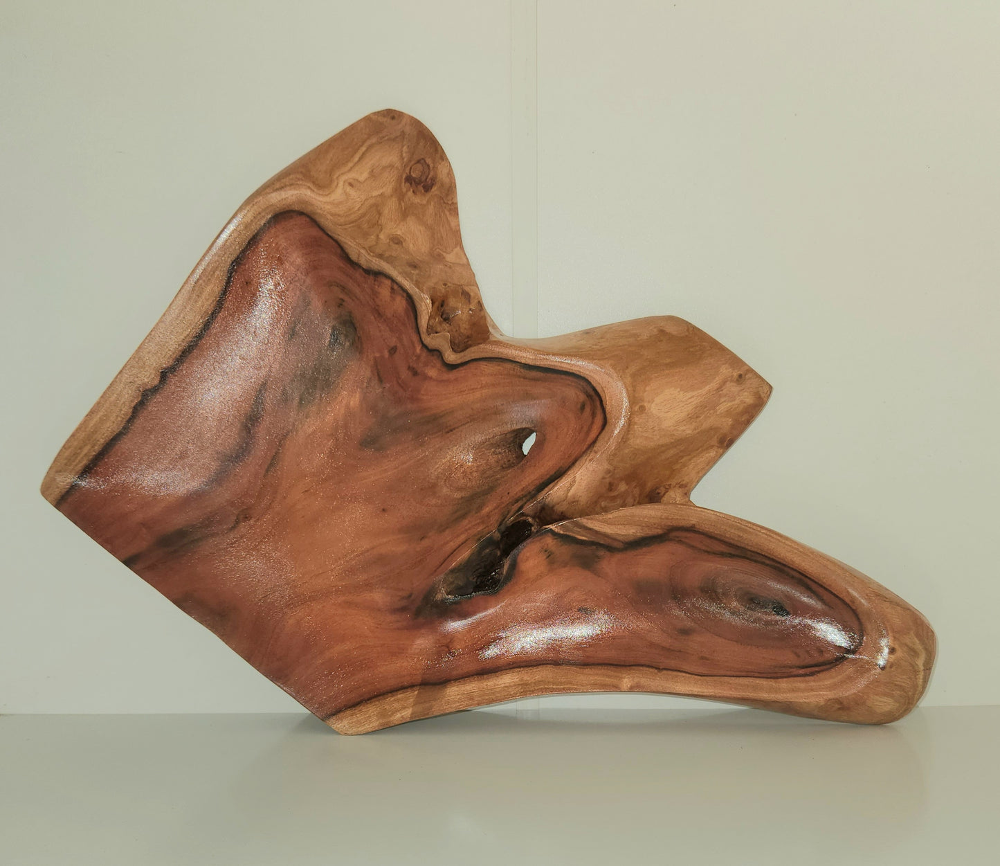Hand Carved Abstract Platter - From Local Miro Wood - Large