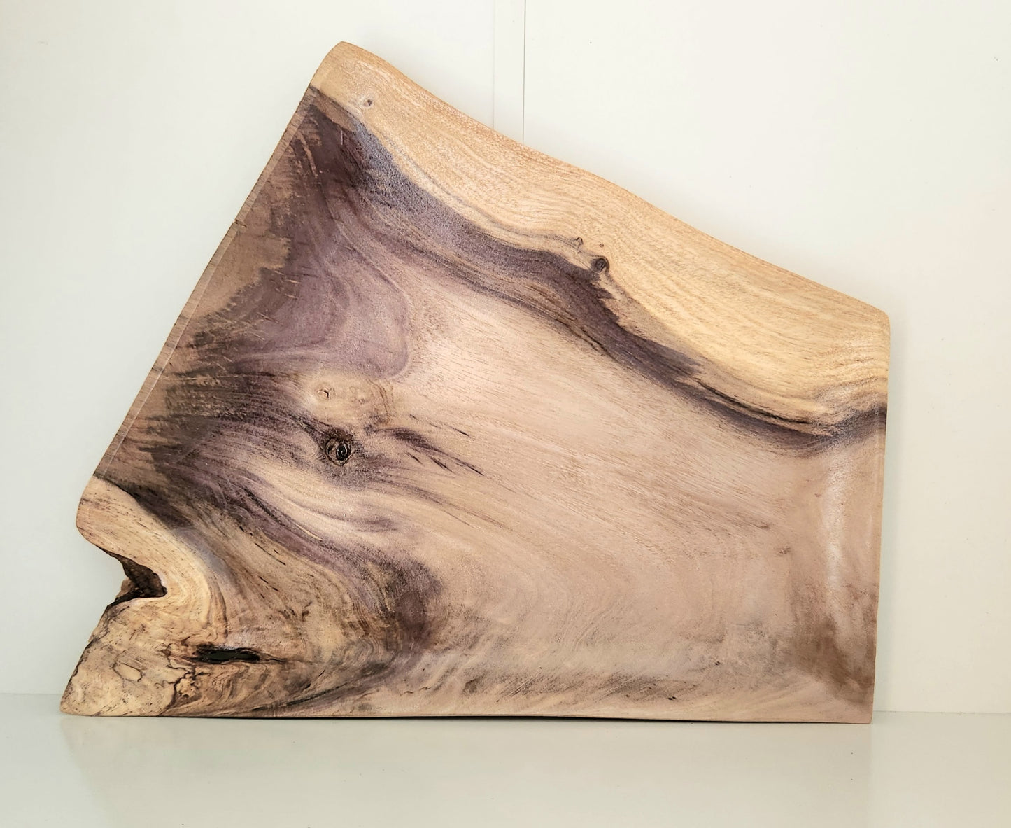Hand Carved Abstract Serving Platter - From Burau Wood - Large