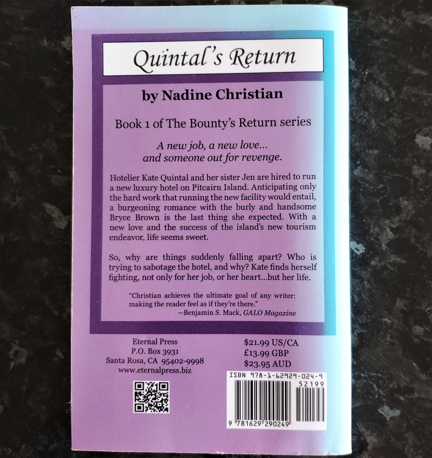 Quintal's Return - Book 1 of the Bounty's Retreat Series -  Signed by author Nadine Christian (now Faulkner)