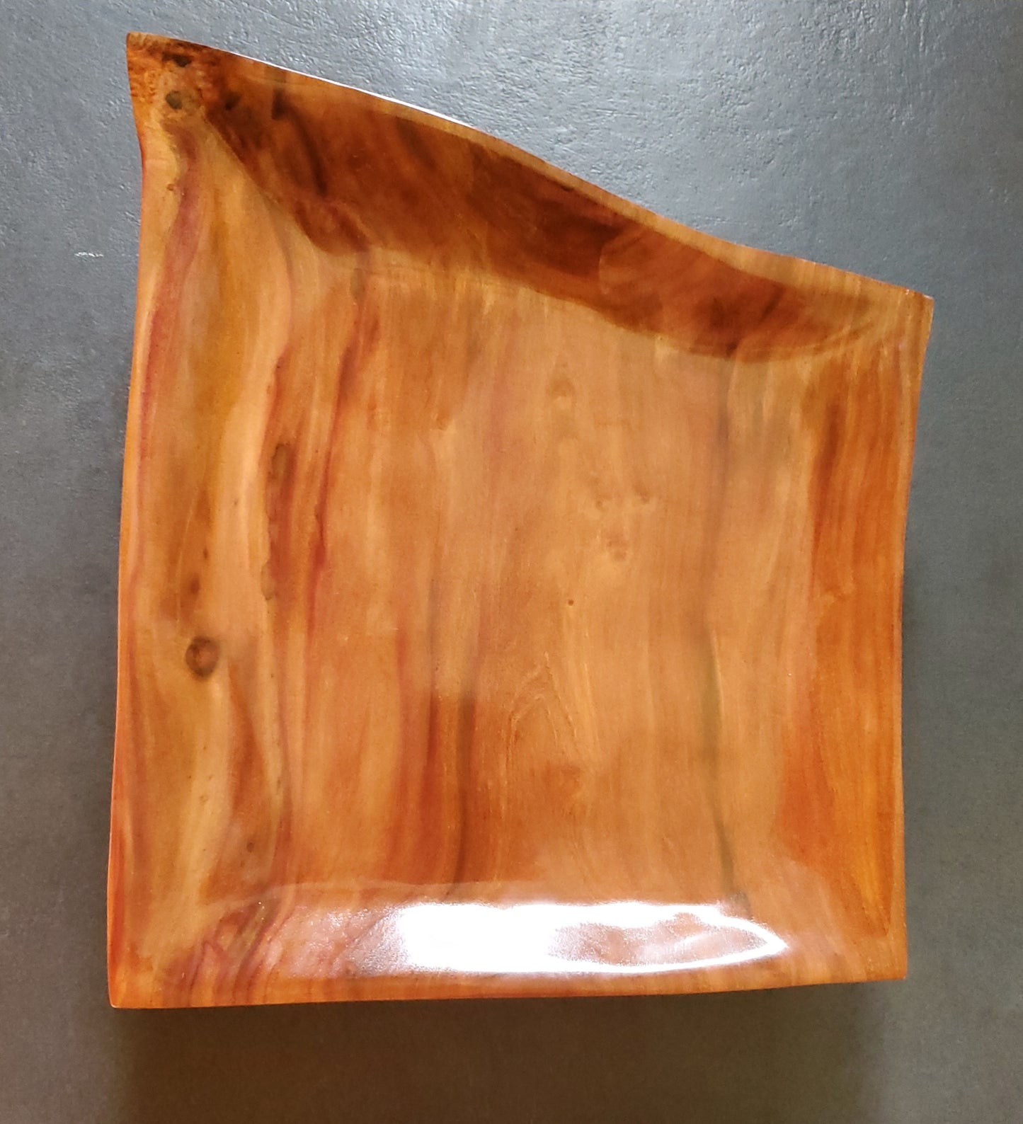 Hand Carved Geometric Shaped Serving Platter from Local Miro Wood - Extra Large