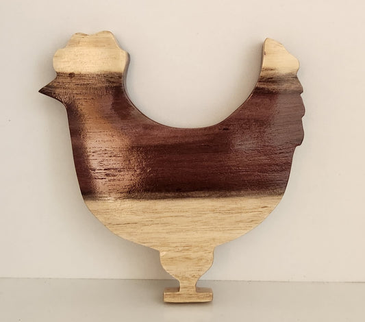 Hand Carved Chickie Chick  Wall Hanging - in local Burau Wood