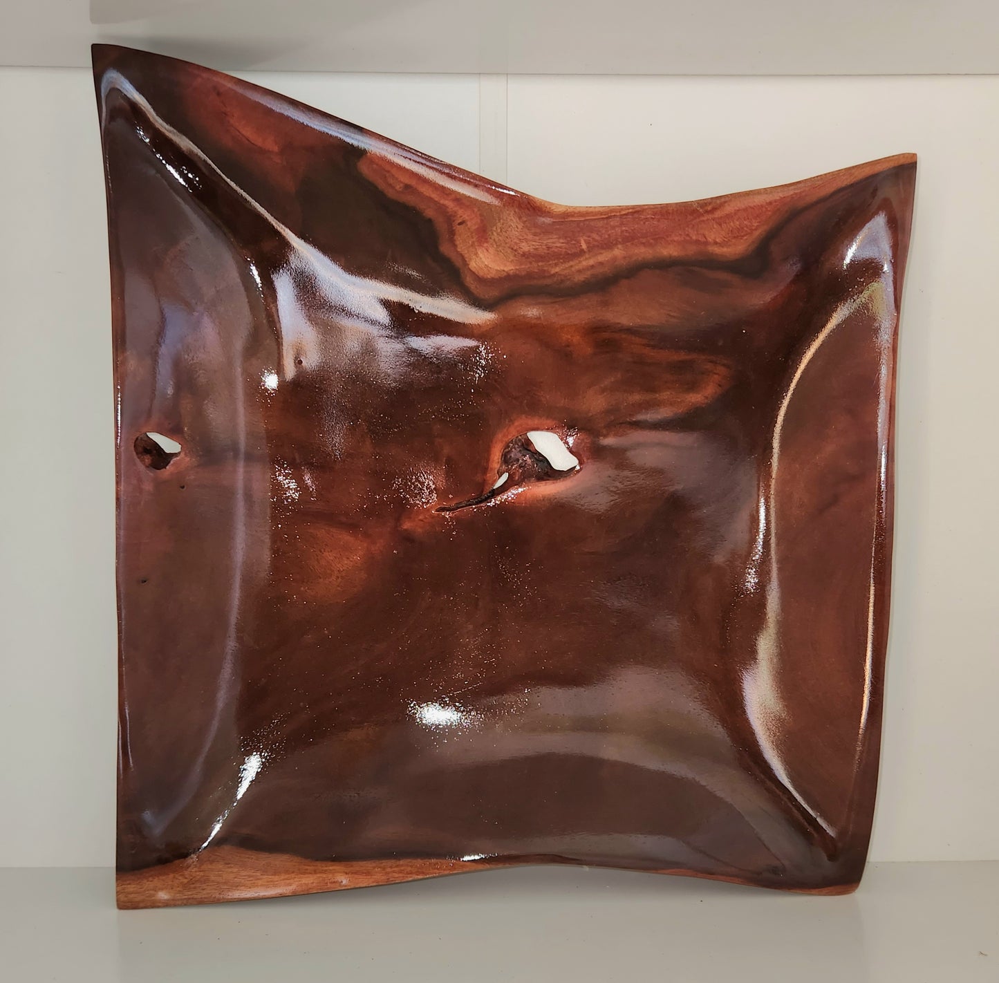 Hand Carved Square Serving Platter from Local Miro wood - Extra Large