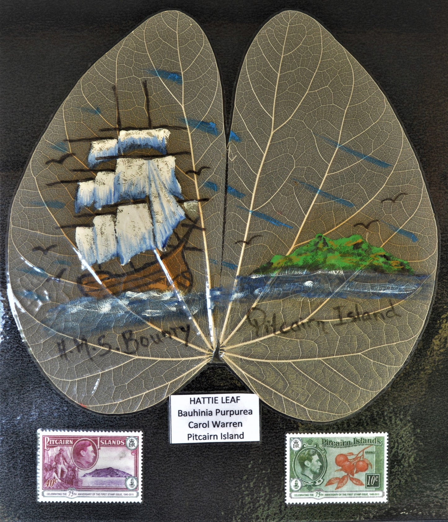Hand painted Hattie Leaf - Laminated card stock
