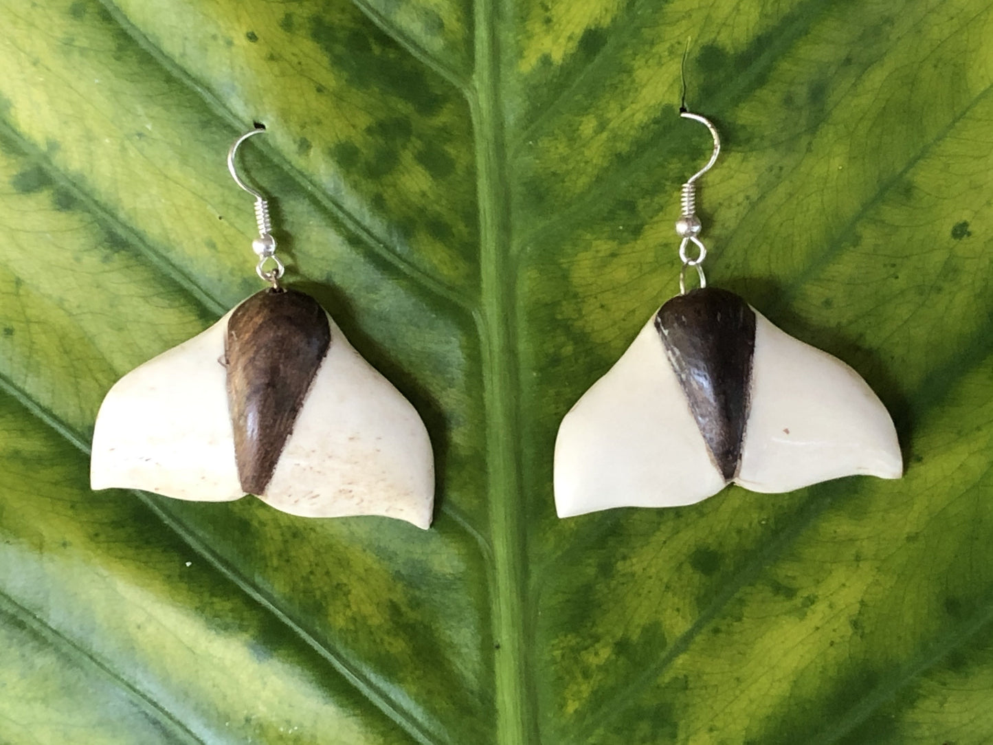 Hand carved bone earrings 