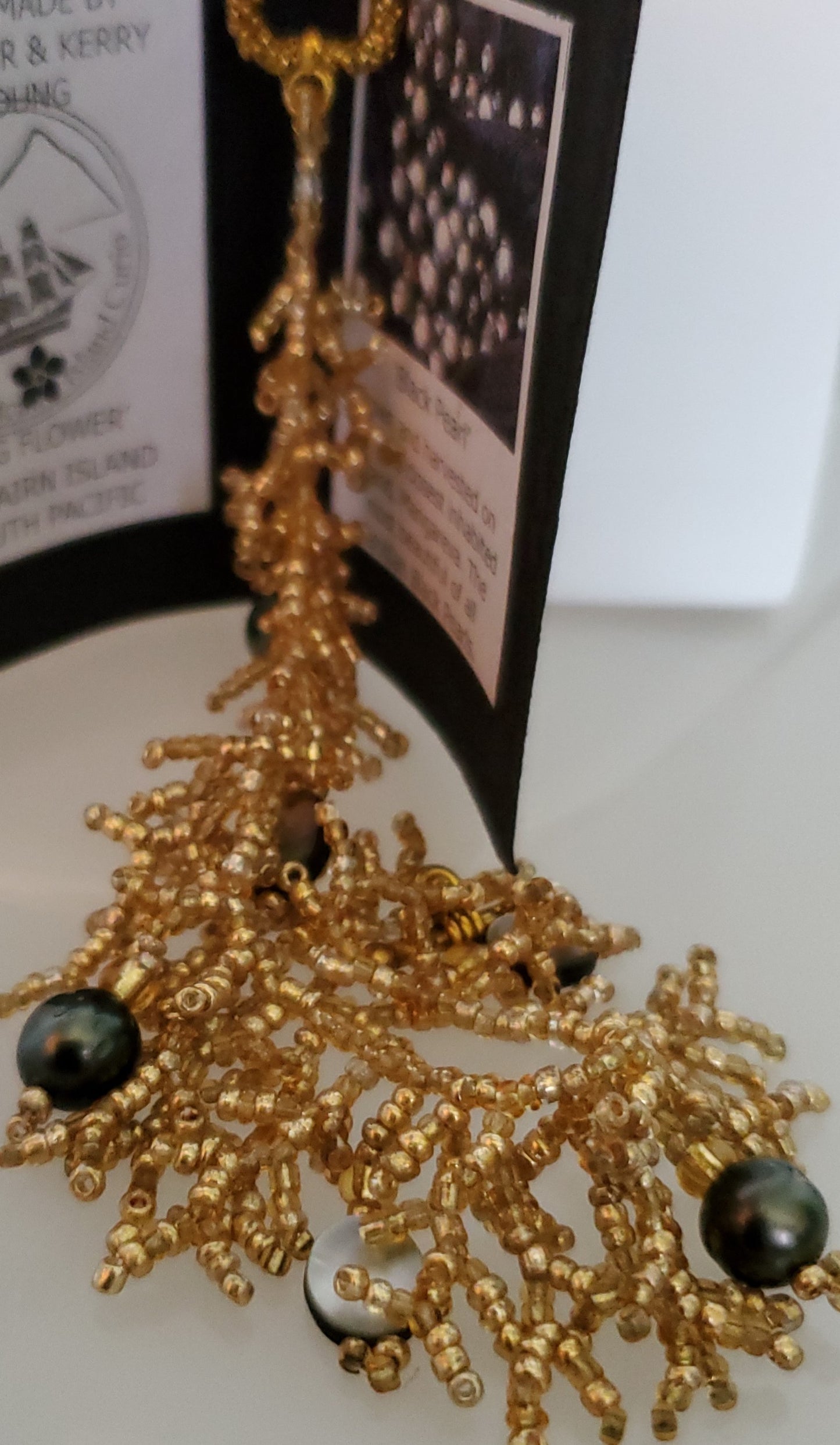 Beaded Tahitian Black Pearl Bracelet - with Mother of Pearl