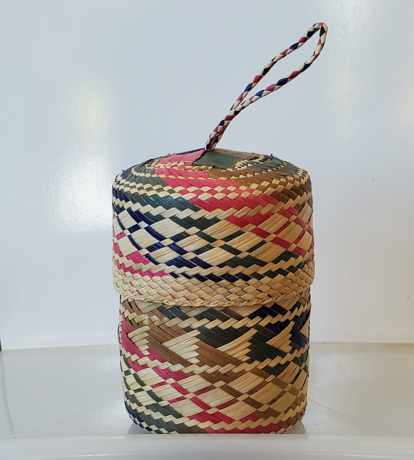 Handwoven Coloured Pandanus Thatch Basket  - 5 colour options available