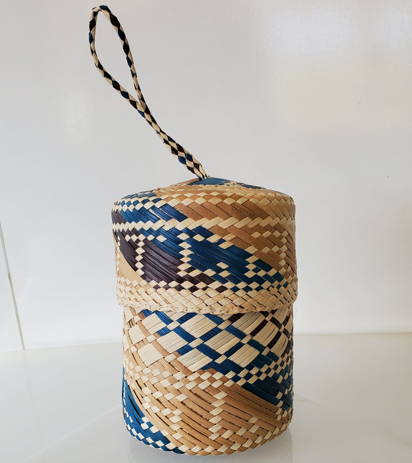 Handwoven Coloured Pandanus Thatch Basket  - 5 colour options available