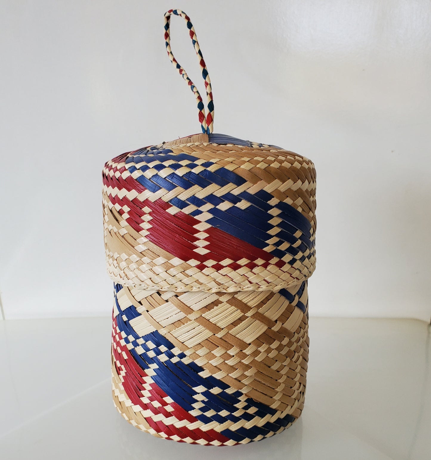 Handwoven Coloured Pandanus Thatch Basket  - 5 colour options available