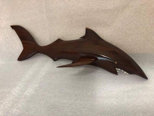 Hand Carved Shark Wall Hanging form Local Miro wood - Medium