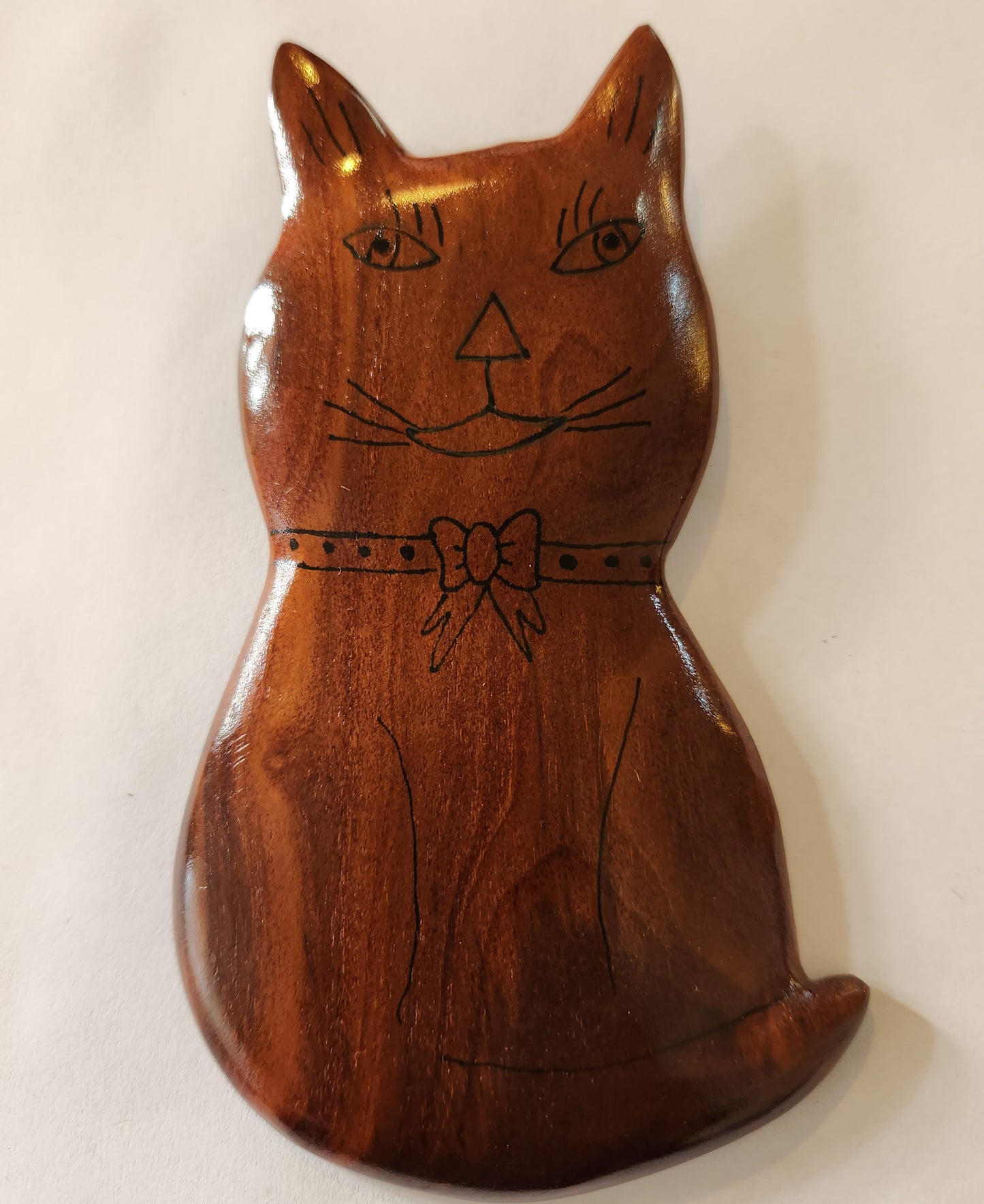 Hand Carved Kitty Cat  Wall Hanging from local Miro Wood