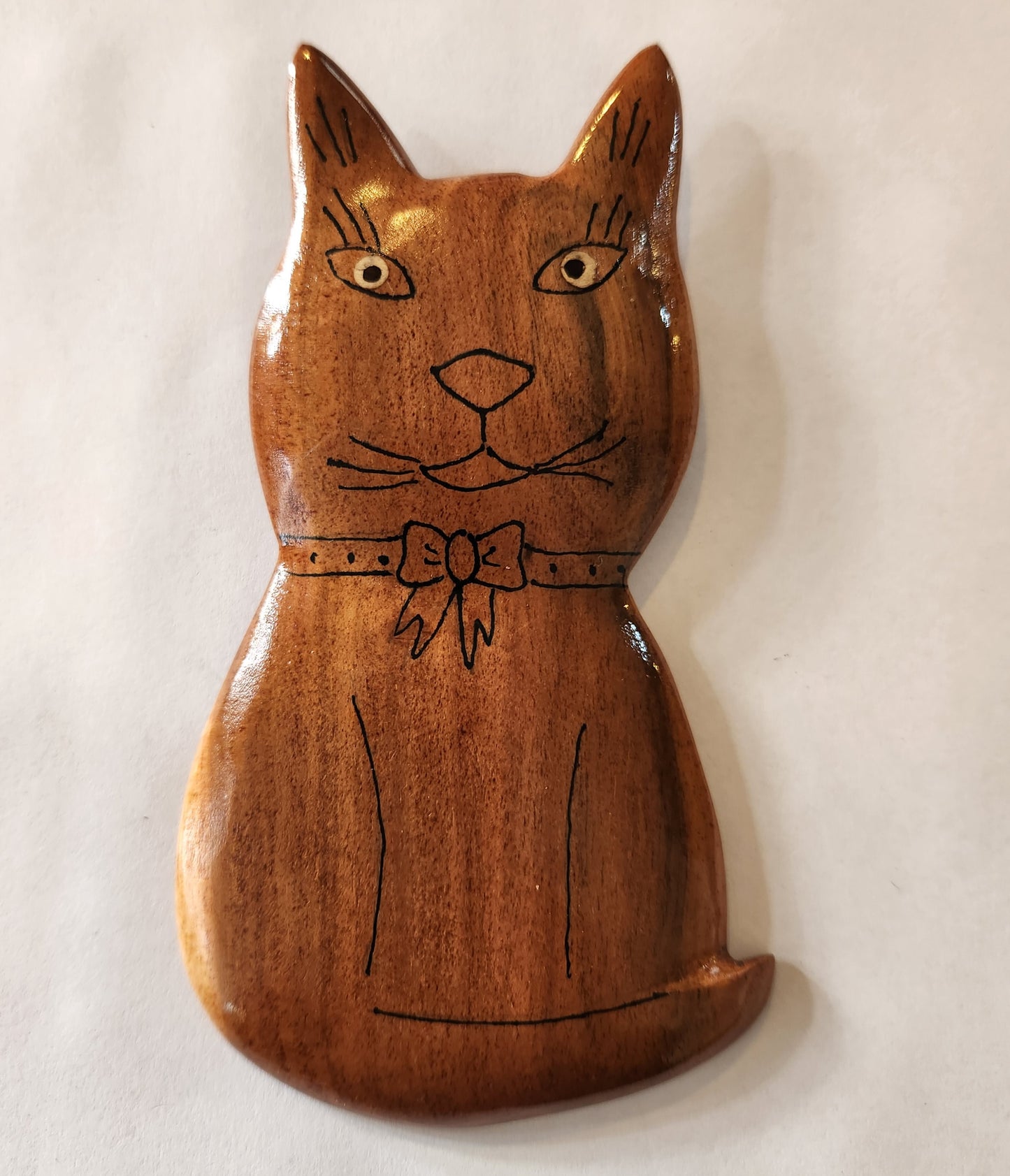 Hand Carved Kitty Cat  Wall Hanging from local Miro Wood