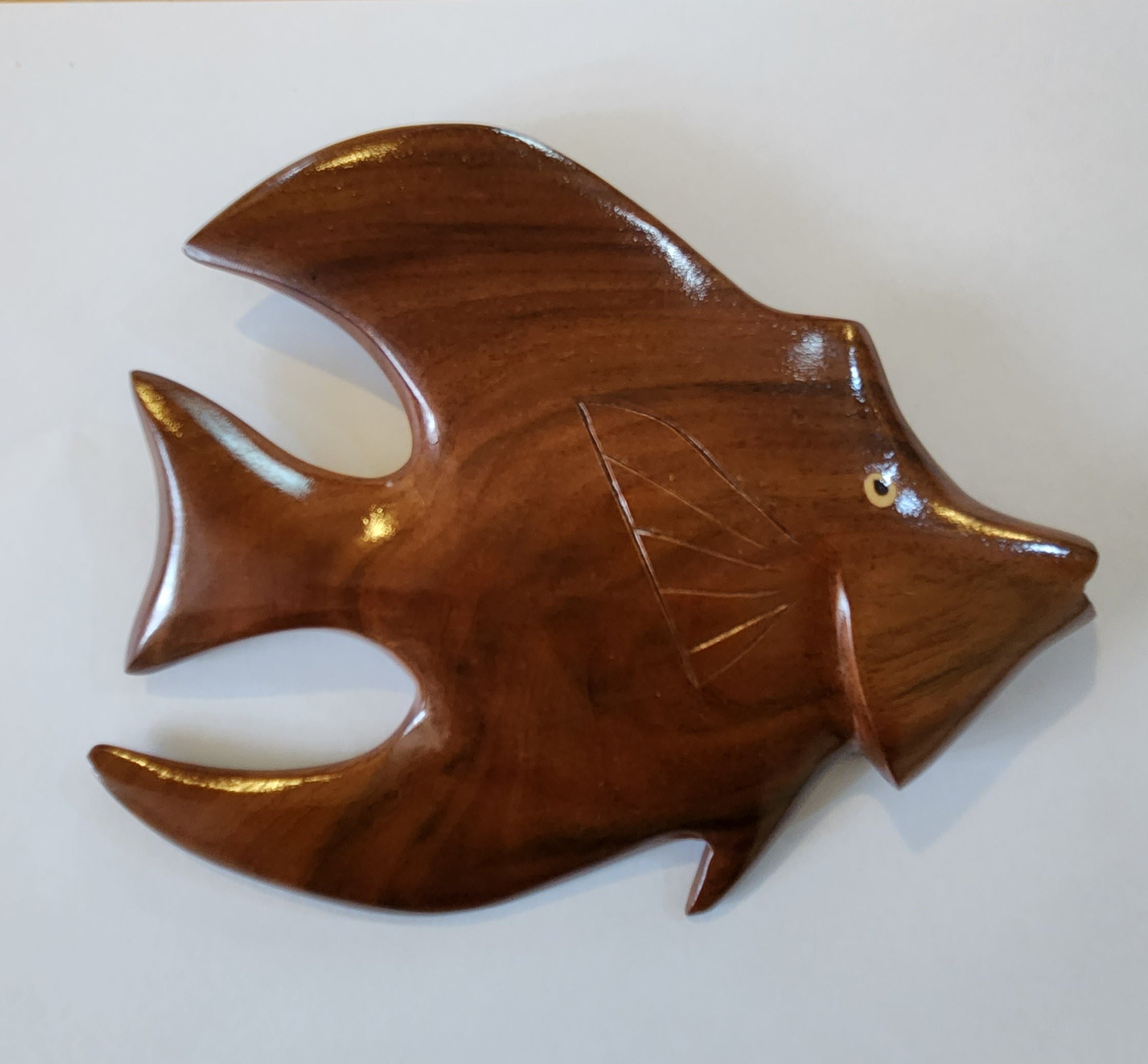 Hand Carved Moorish Idol Fish - Wall Hanging from Local Miro wood