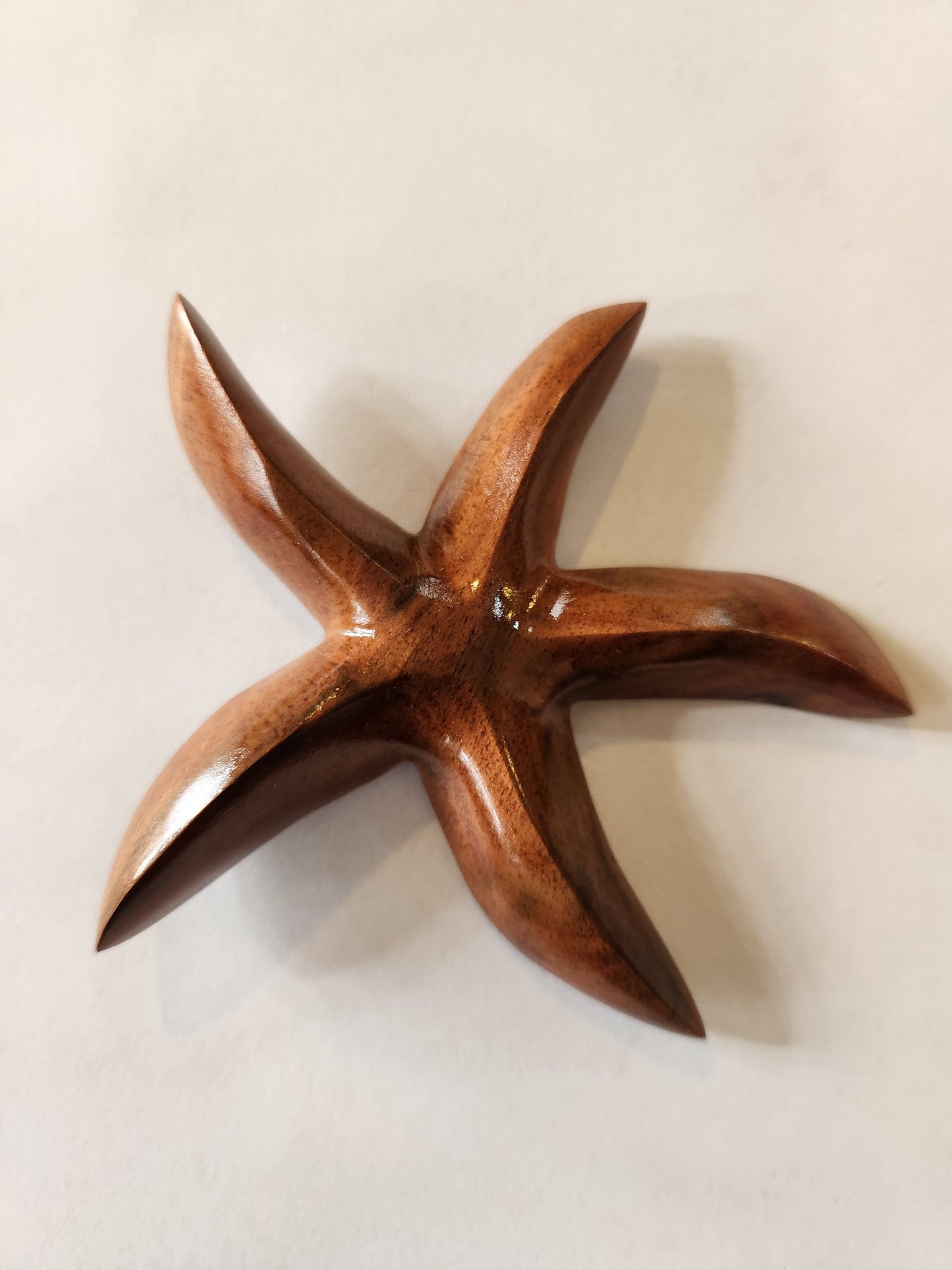 Hand Carved Star Fish Wall Hanging from Local Miro Wood - Small