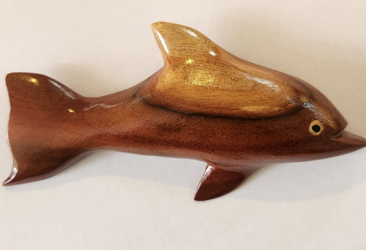 Hand Carved Dolphin Wall Hanging - from local Miro or Hibiscus
