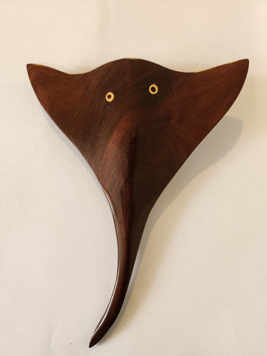 Hand carved Stingray Wall Hanging from local Miro wood
