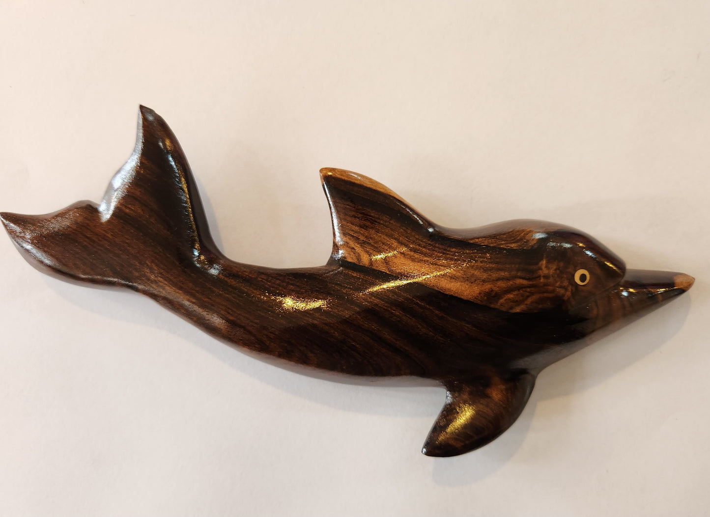 Hand Carved Dolphin Wall Hanging from Local Tau Wood - Medium