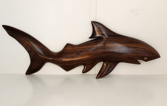 Hand carved Shark Wall Hanging from Local Tau - Medium