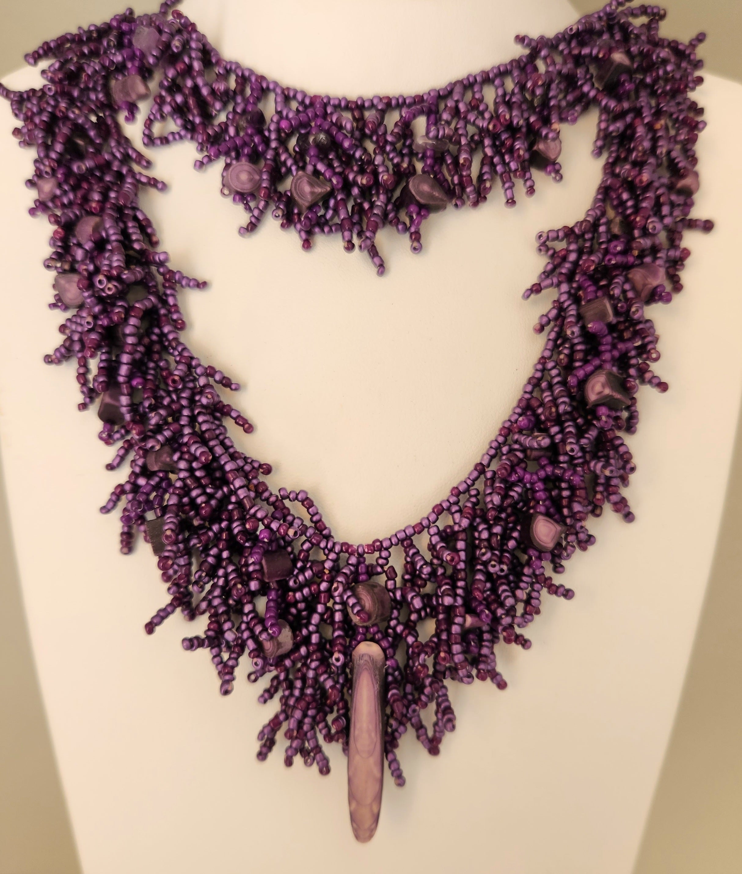 Mukwano Multi-Strand Necklace (Purple, 7 Strands) - Tugende Design