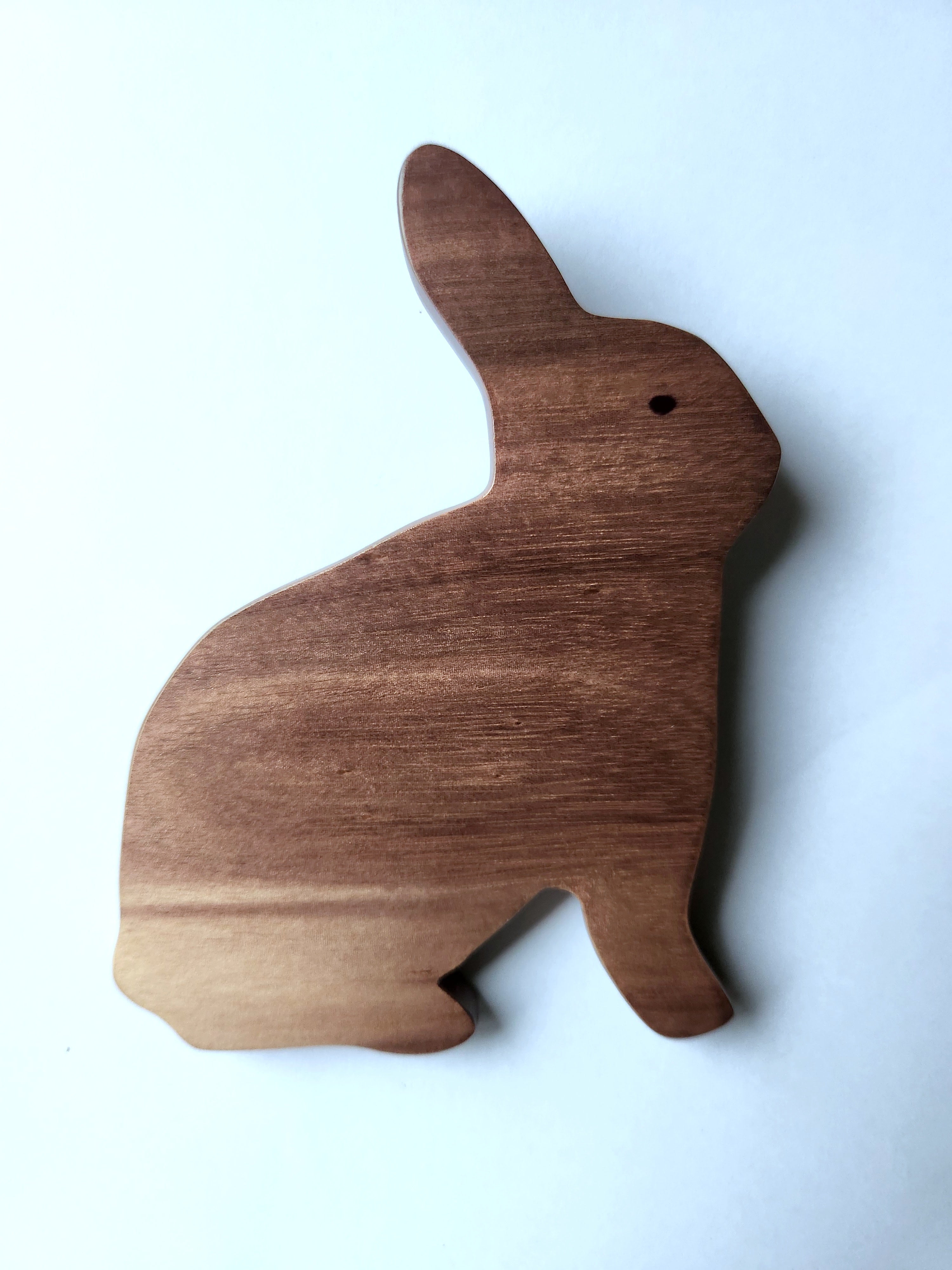 Hand Carved Blissful Bunny Wall Hanging -  In Burau or Miro wood