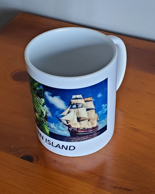 Coffee mug featuring 2 HMAV Bounty images