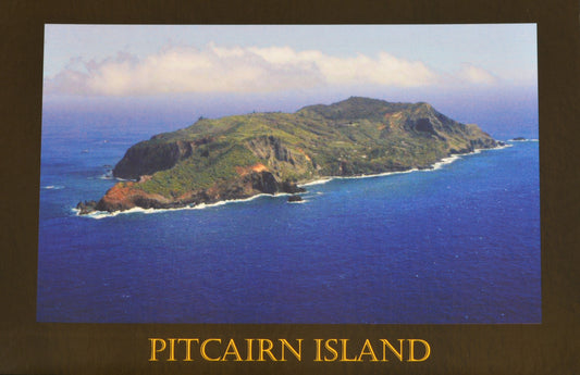 Pitcairn Island Postcard - Aerial View Stamped