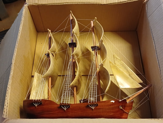 Handmade model of HMAV in full sail