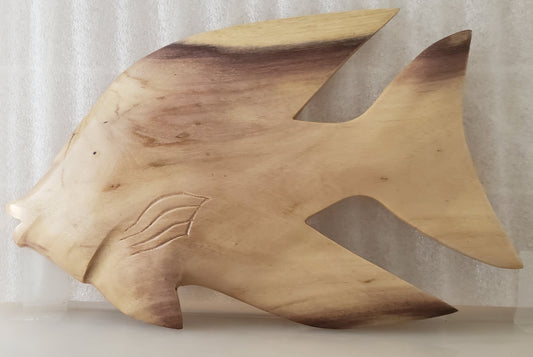 Hand carved Fish Wall Hanging from Local Burau wood