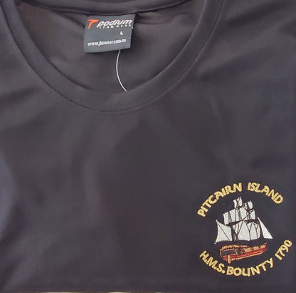 Pitcairn Island T Shirt - HMAV Bounty Motif - Quick Dry Fabric