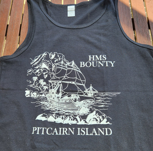 Pitcairn Singlet with HMAV Bounty Print - Mens
