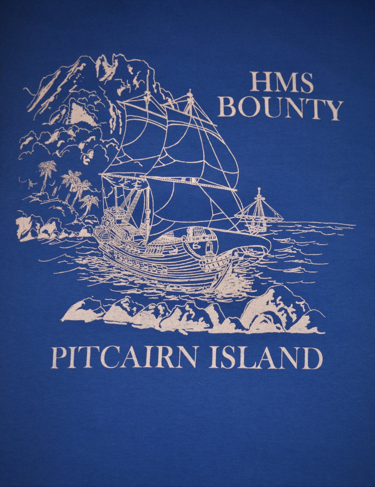 Pitcairn Island T Shirt HMAV Bounty Print - Adult