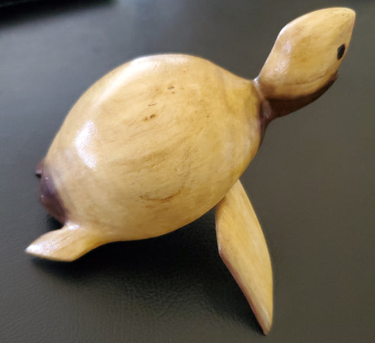 Hand Carved Turtle from Local Burau Wood - Small