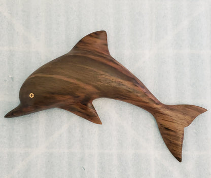 Hand carved Dolphin from either Miro or Burau wood - 3 options to choose from