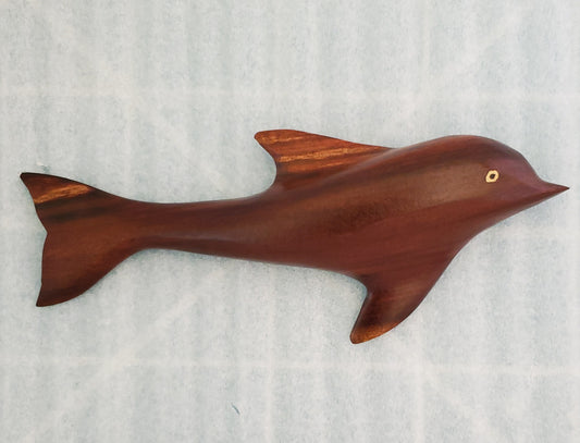 Delfín tallado a mano en madera de Miro o Burau - 3 opciones para elegir